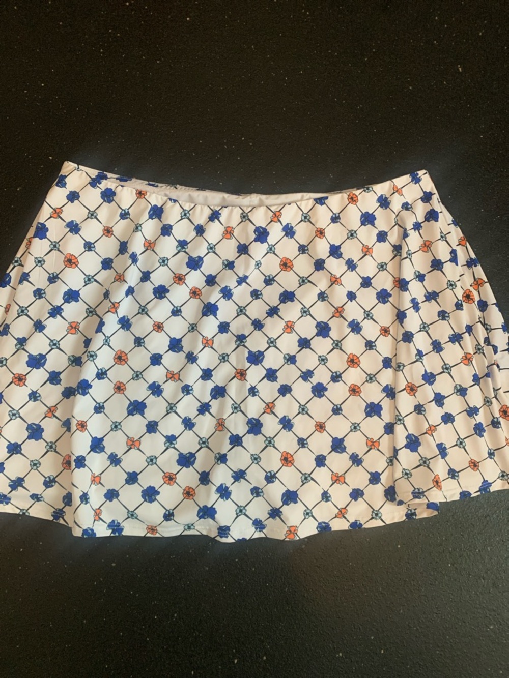 Tail White Skort/Skirt with Blue and Orange Floral Lattice -XL